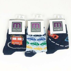 MELTON Baby Boys 12-24M Patterned Car Crew Socks
